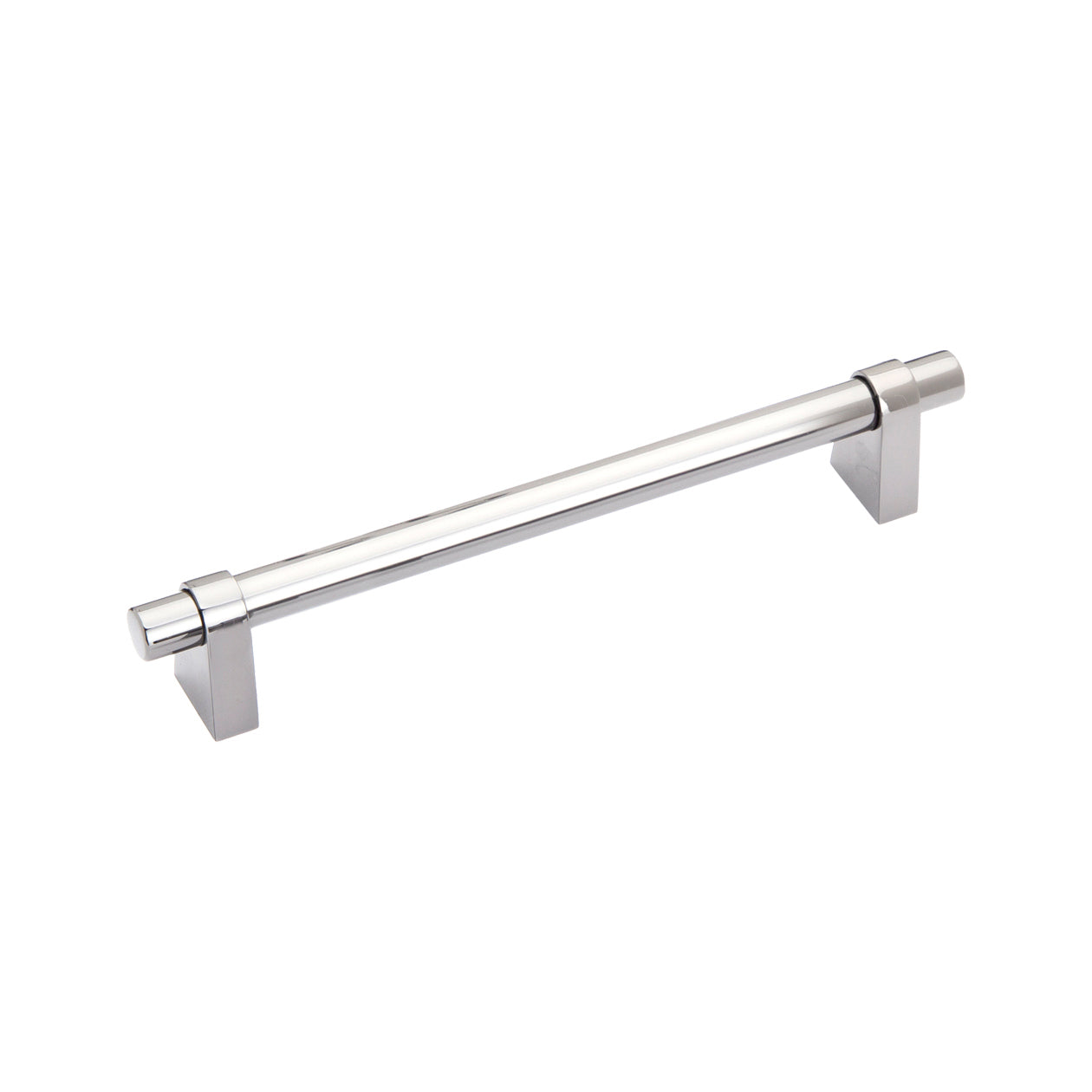 Momo LORETO cabinet pull handle in polished nickel finish, sleek modern design with curved ergonomic grip for furniture drawers.