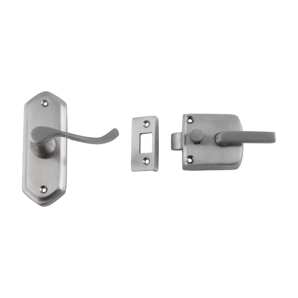 Screen Door Latch Right Hand External Satin Chrome H98xW36mm P40mm in Satin Chrome