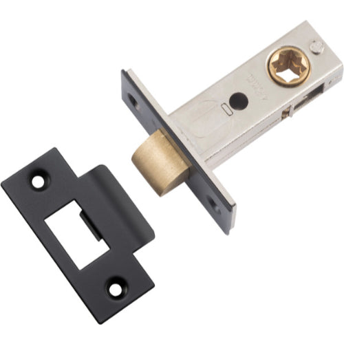 Tube Latch Split Cam Hard Sprung 'T' Striker Matt Black Backset 45mm in Matt Black