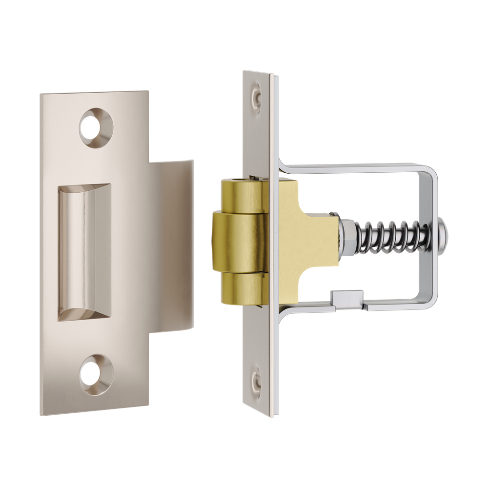 Tube Latch Roller with Face Plate & Striker Polished Nickel in Polished Nickel