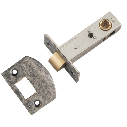 Tube Latch Split Cam 'D' Striker Rumbled Nickel Backset 60mm in Rumbled Nickel