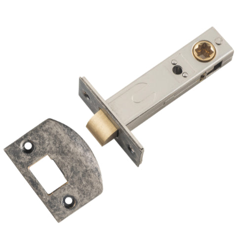 Tube Latch Split Cam 'D' Striker Rumbled Nickel Backset 70mm in Rumbled Nickel