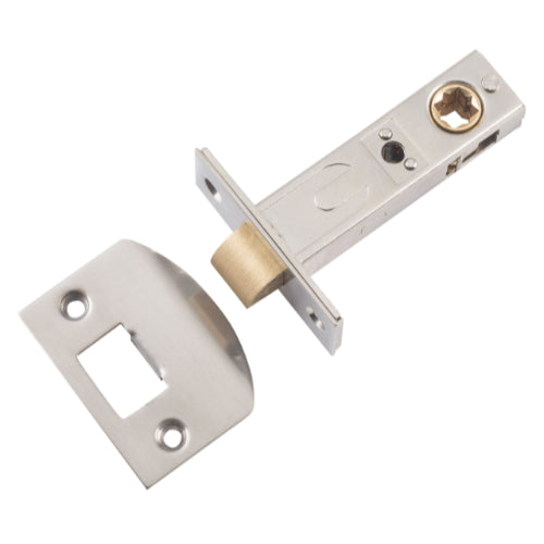 Tube Latch Split Cam 'D' Striker Satin Nickel Backset 60mm in Satin Nickel