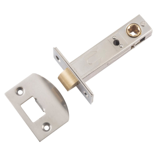 Tube Latch Split Cam 'D' Striker Satin Nickel Backset 70mm in Satin Nickel