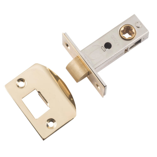 Tube Latch Split Cam 'D' Striker Polished Brass Backset 45mm in Polished Brass