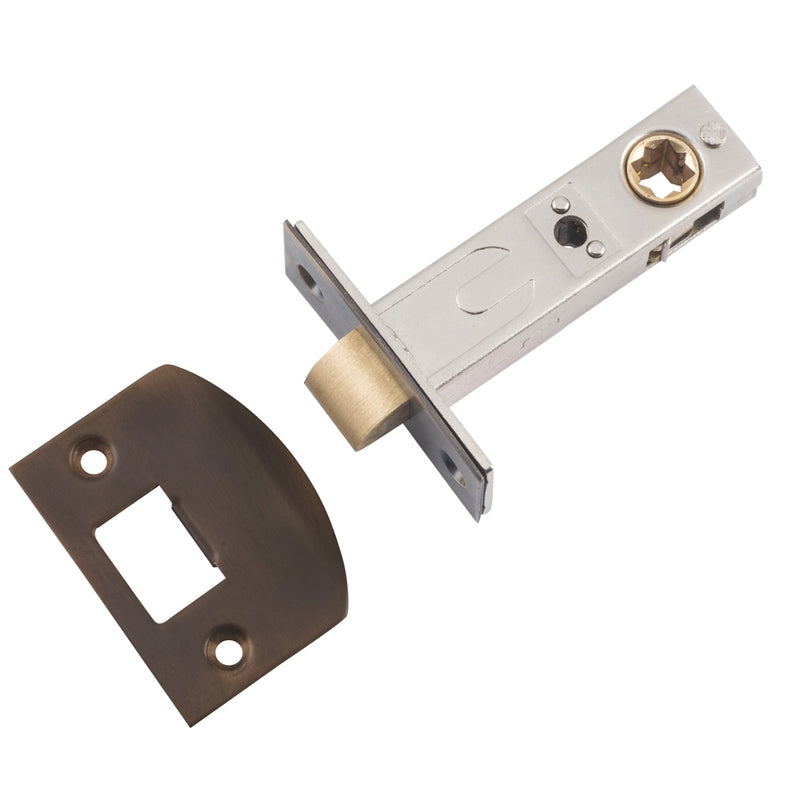 Tube Latch Split Cam 'D' Striker Antique Brass Backset 60mm in Antique Brass