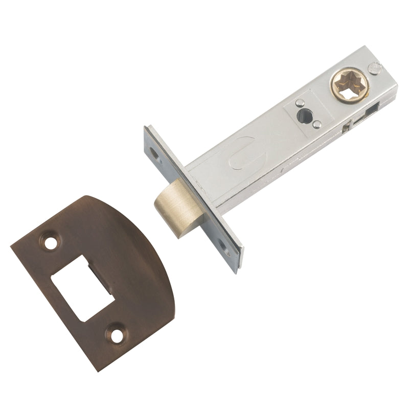 Tube Latch Split Cam 'D' Striker Antique Brass Backset 70mm in Antique Brass