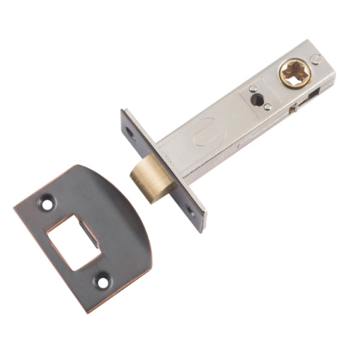 Tube Latch Split Cam 'D' Striker Antique Copper Backset 70mm in Antique Copper