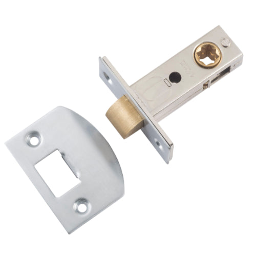 Tube Latch Split Cam 'D' Striker Satin Chrome Backset 45mm in Satin Chrome