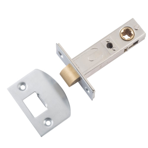 Tube Latch Split Cam 'D' Striker Satin Chrome Backset 60mm in Satin Chrome
