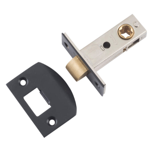 Tube Latch Split Cam 'D' Striker Matt Black Backset 45mm in Matt Black