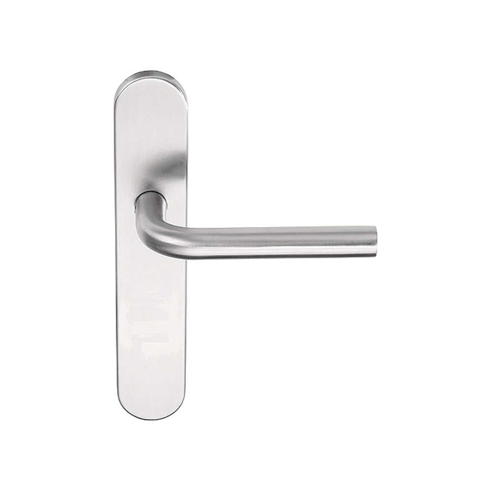 BASICS LB3-19P13SFC sprung lever handle on blank plate PVD satin stainless steel in Satin Stainless Steel PVD