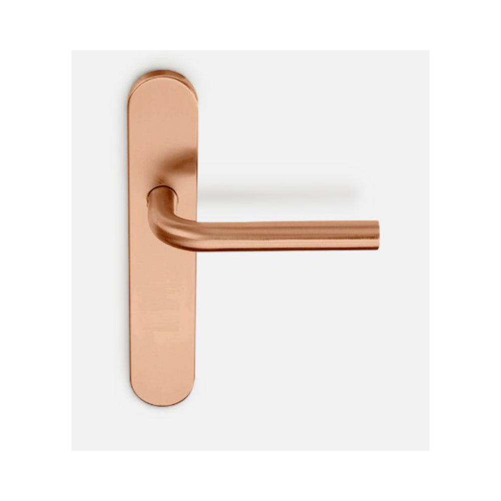BASICS LB3-19P13SFC sprung lever handle on blank plate PVD polished copper in Polished Copper PVD