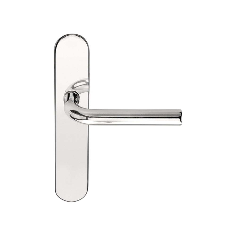 BASICS LB3-19P13SFC sprung lever handle on blank plate polished stainless steel in Polished Stainless Steel
