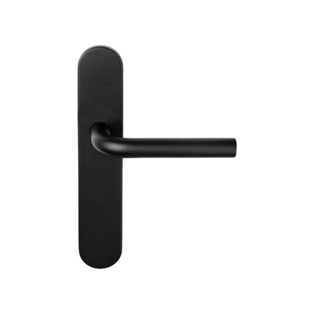 BASICS LB3-19P13SFC sprung lever handle on blank plate satin black in Satin Black