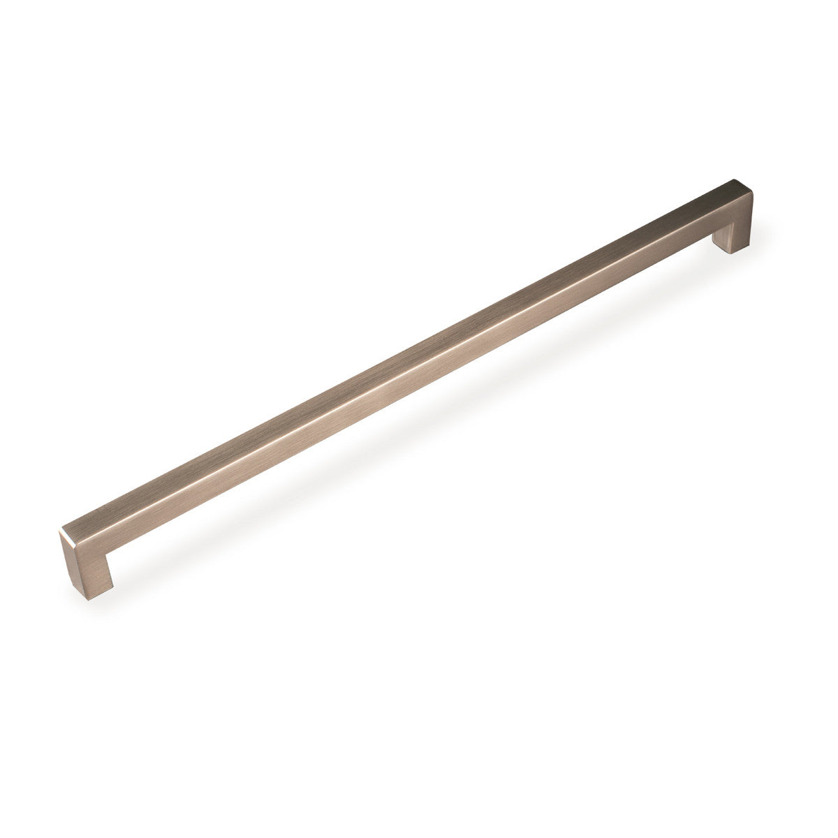 Dark bronze Momo LIBERTY cabinet pull handle with sleek, curved design mounted on a cabinet door.