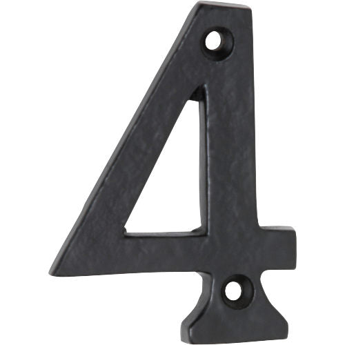 Numeral 4 Iron Matt Black H75mm in Iron Matt Black