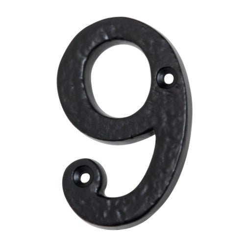 Numeral 9 Iron Matt Black H75mm in Iron Matt Black
