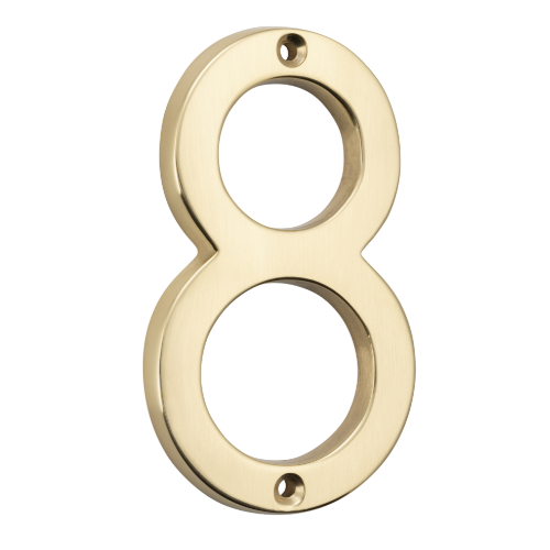 Numeral 8 Polished Brass H100mm in Polished Brass