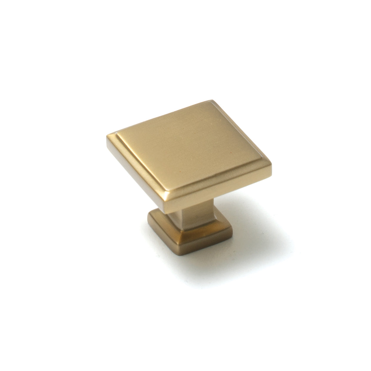 MOMO LUCCA SQUARE KNOB 30MM BRUSHED SATIN BRASS in Brushed Satin Brass