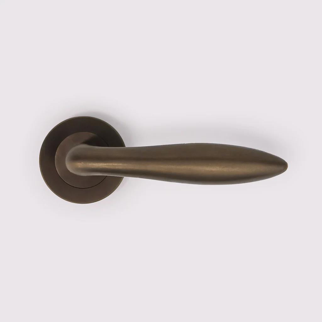 Clover Door Lever - Antique Bronze in Antique Bronze