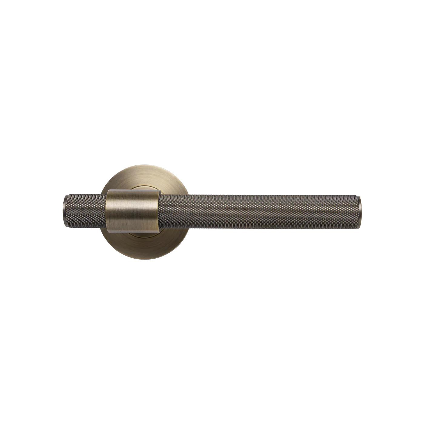 MOMO BELGRAVIA KNURLED LEVER HANDLE SET DARK BRUSHED BRASS in Dark Brushed Brass
