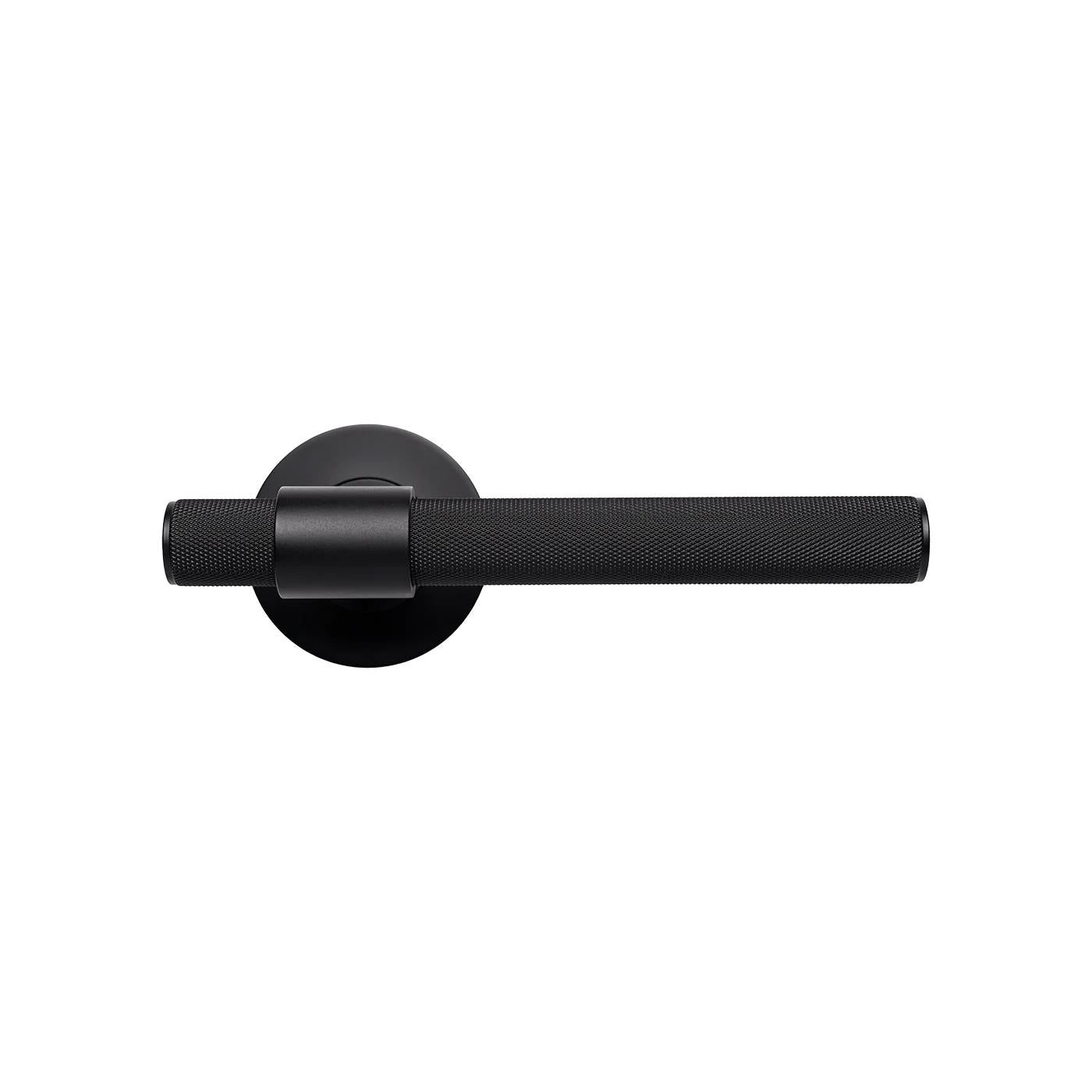 MOMO BELGRAVIA KNURLED LEVER HANDLE SET MATT BLACK in Matt Black