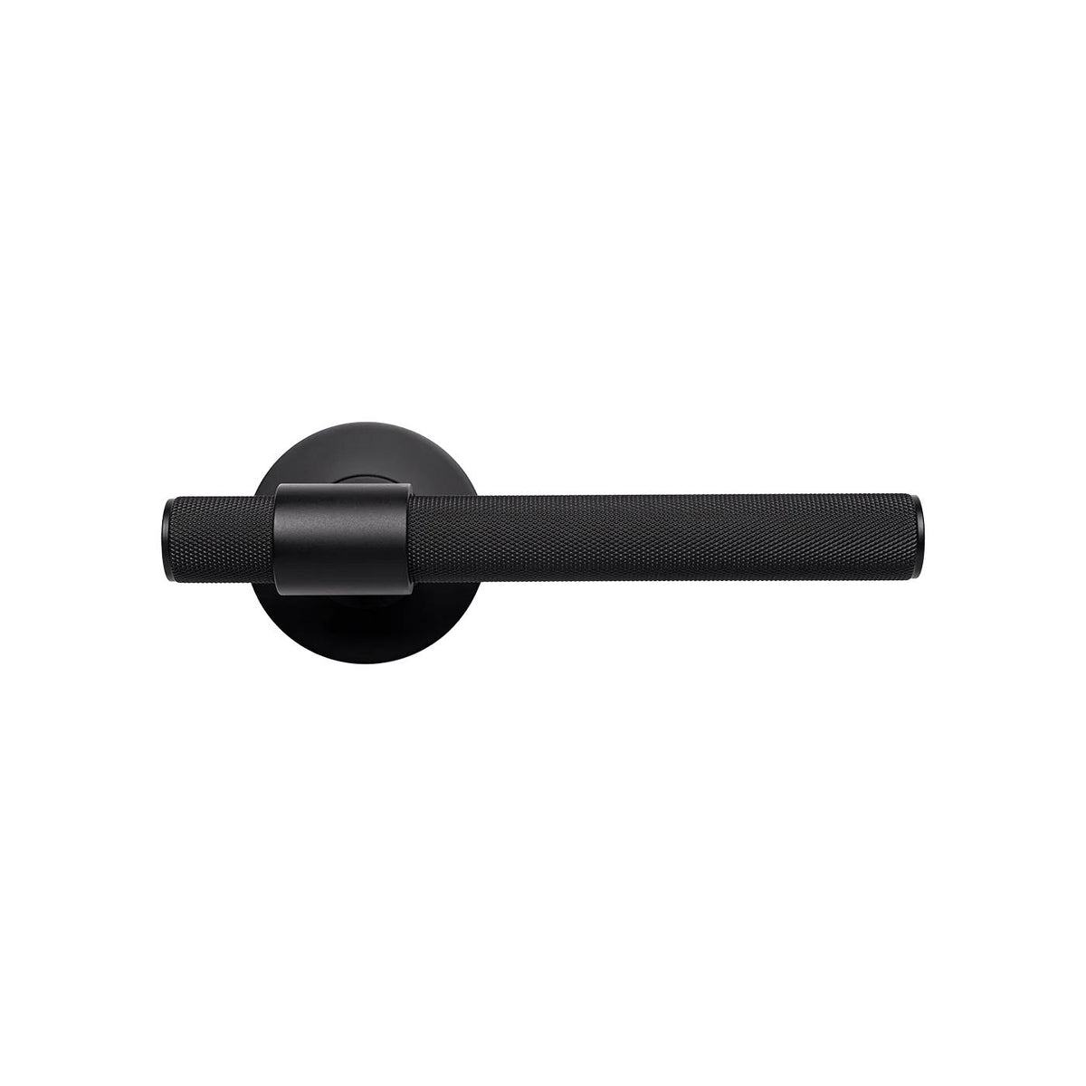MOMO BELGRAVIA KNURLED LEVER HANDLE SET MATT BLACK in Matt Black