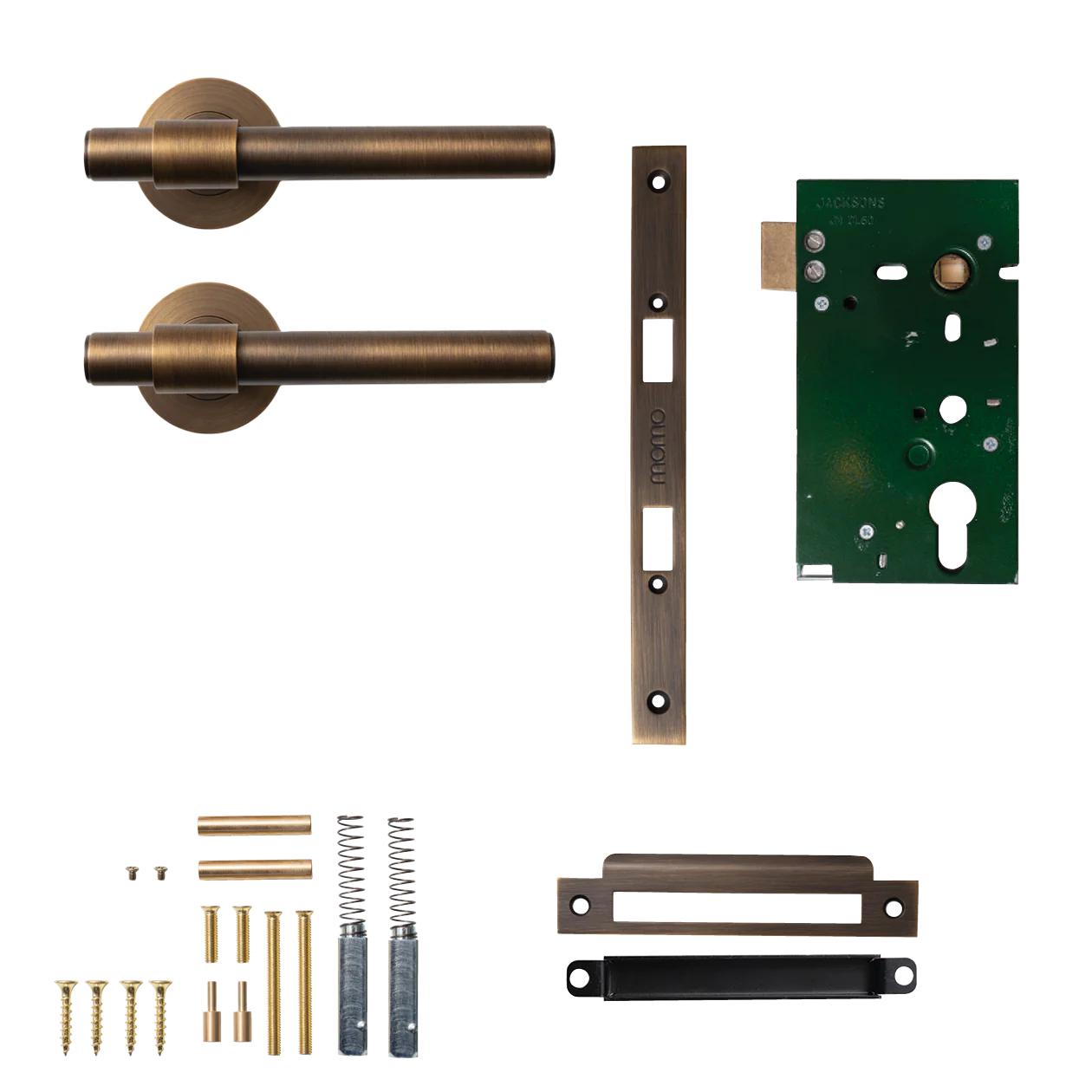 MOMO BELGRAVIA PLAIN LEVER SOLID BRASS MORTICE PASSAGE SET - BRONZE in Bronze