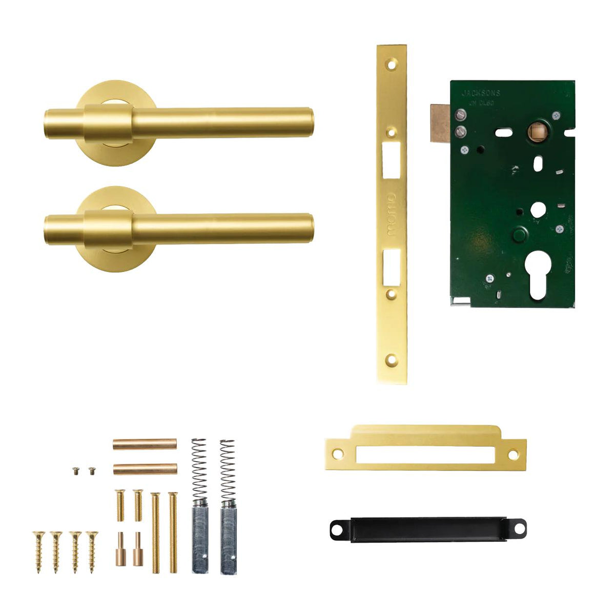 MOMO BELGRAVIA PLAIN LEVER SOLID BRASS MORTICE PASSAGE SET - BRUSHED SATIN BRASS in Brushed Satin Brass