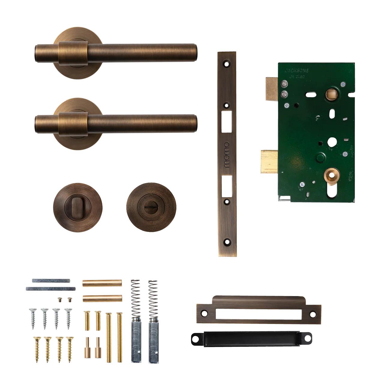 MOMO BELGRAVIA PLAIN LEVER SOLID BRASS MORTICE PRIVACY SET - BRONZE in Bronze