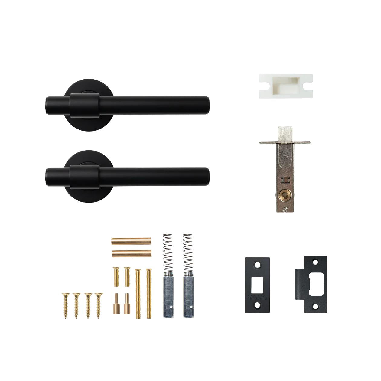 MOMO BELGRAVIA PLAIN LEVER SOLID BRASS TUBULAR LATCH PASSAGE SET - MATT BLACK in Matt Black