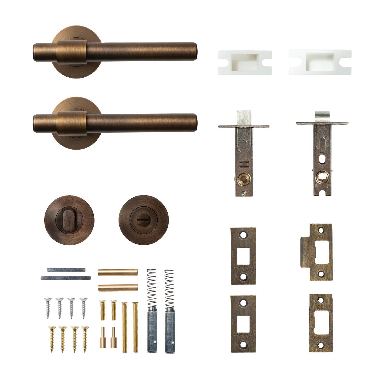 MOMO BELGRAVIA PLAIN LEVER SOLID BRASS TUBULAR LATCH PRIVACY SET - BRONZE in Bronze