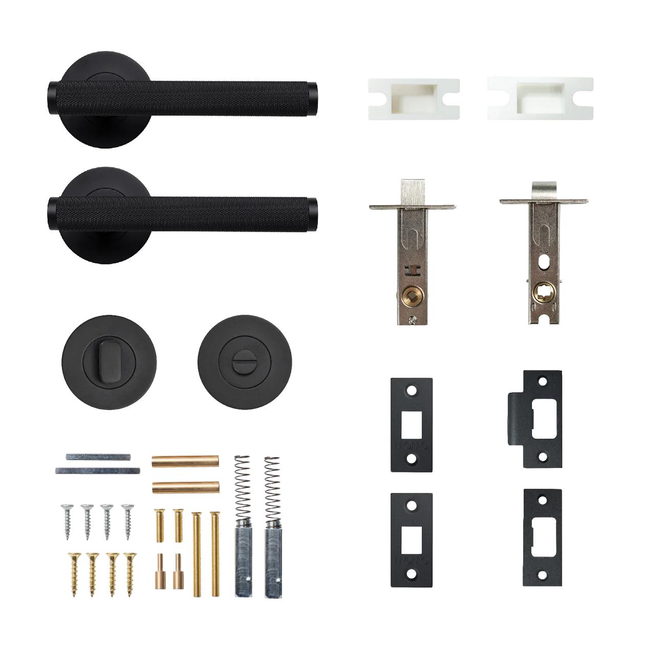 BELLEVUE KNURLED LEVER SOLID BRASS TUBULAR LATCH PRIVACY SET - BRONZE in Bronze