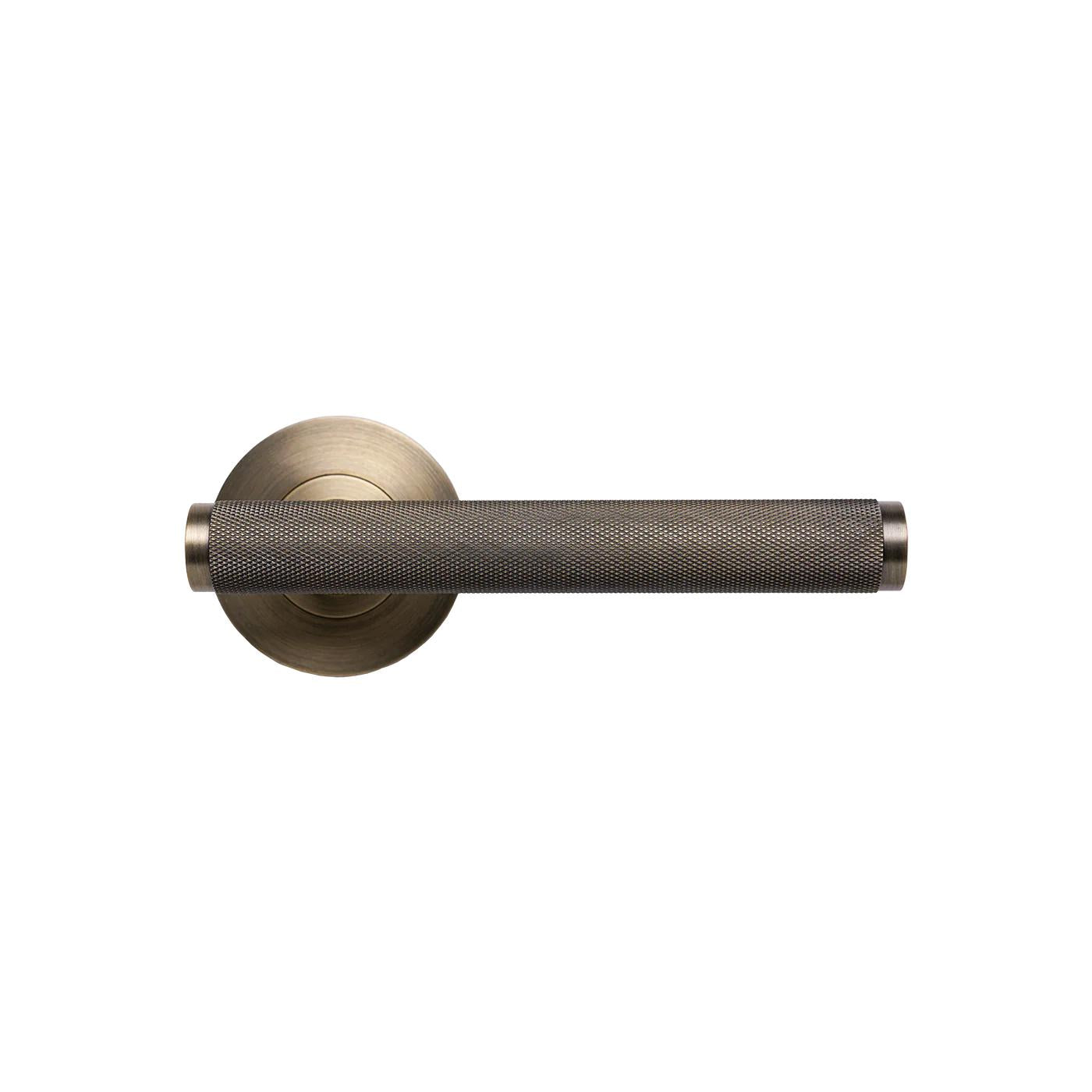 MOMO BELLEVUE KNURLED LEVER HANDLE SET DARK BRUSHED BRASS in Dark Brushed Brass