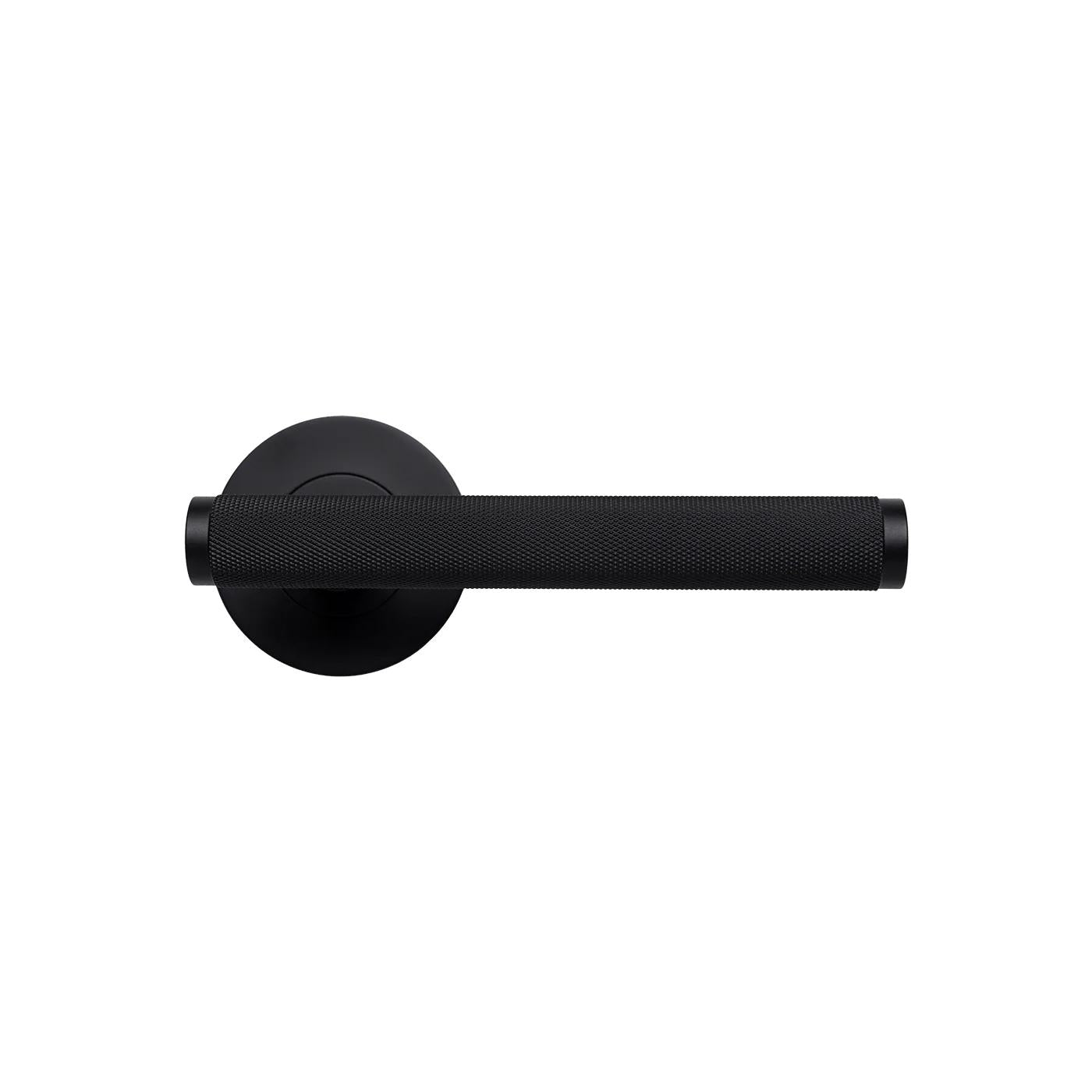 MOMO BELLEVUE KNURLED LEVER HANDLE SET MATT BLACK in Matt Black