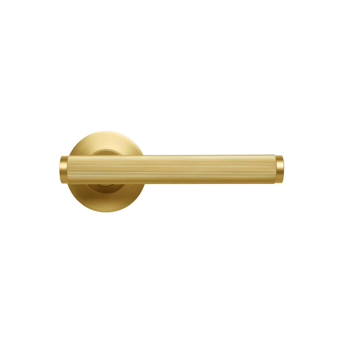 MOMO BELLEVUE LINED LEVER HANDLE SET BRUSHED SATIN BRASS in Brushed Satin Brass
