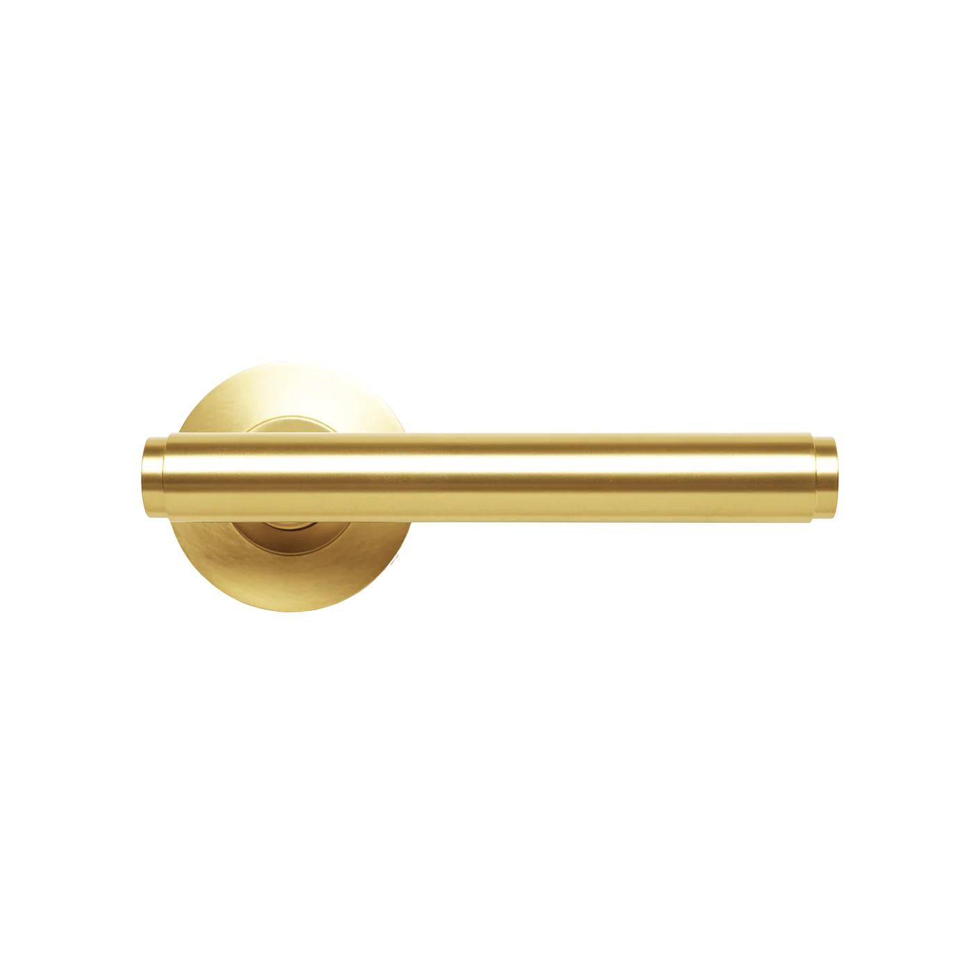 MOMO BELLEVUE PLAIN LEVER HANDLE SET BRUSHED SATIN BRASS in Brushed Satin Brass