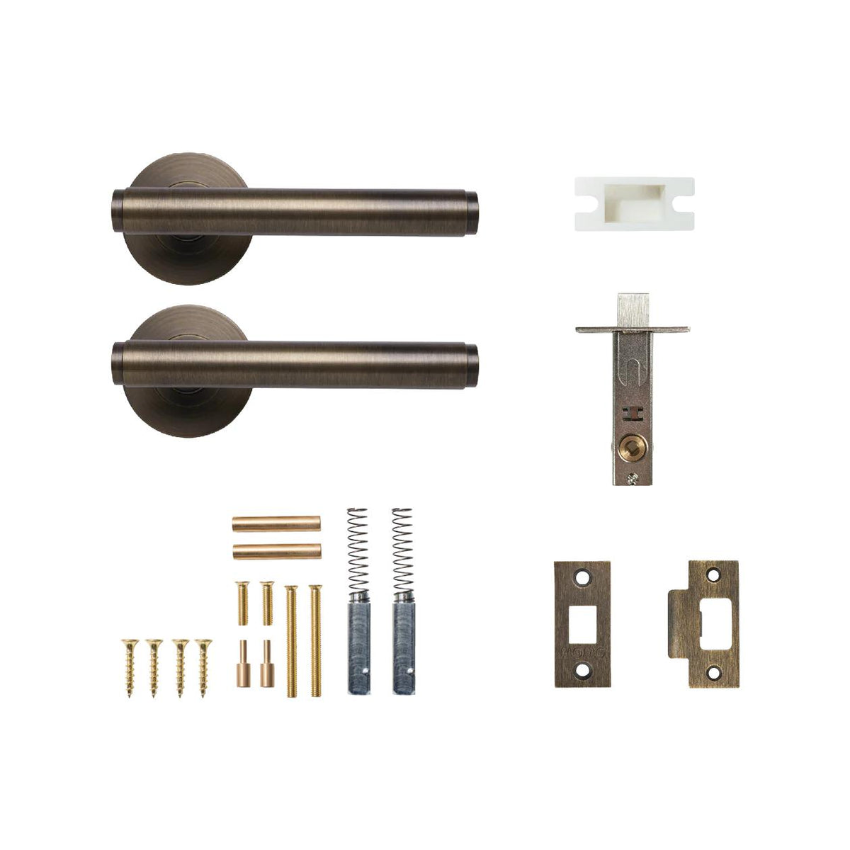 BELLEVUE PLAIN LEVER SOLID BRASS TUBULAR LATCH PASSAGE SET - BRONZE in Bronze