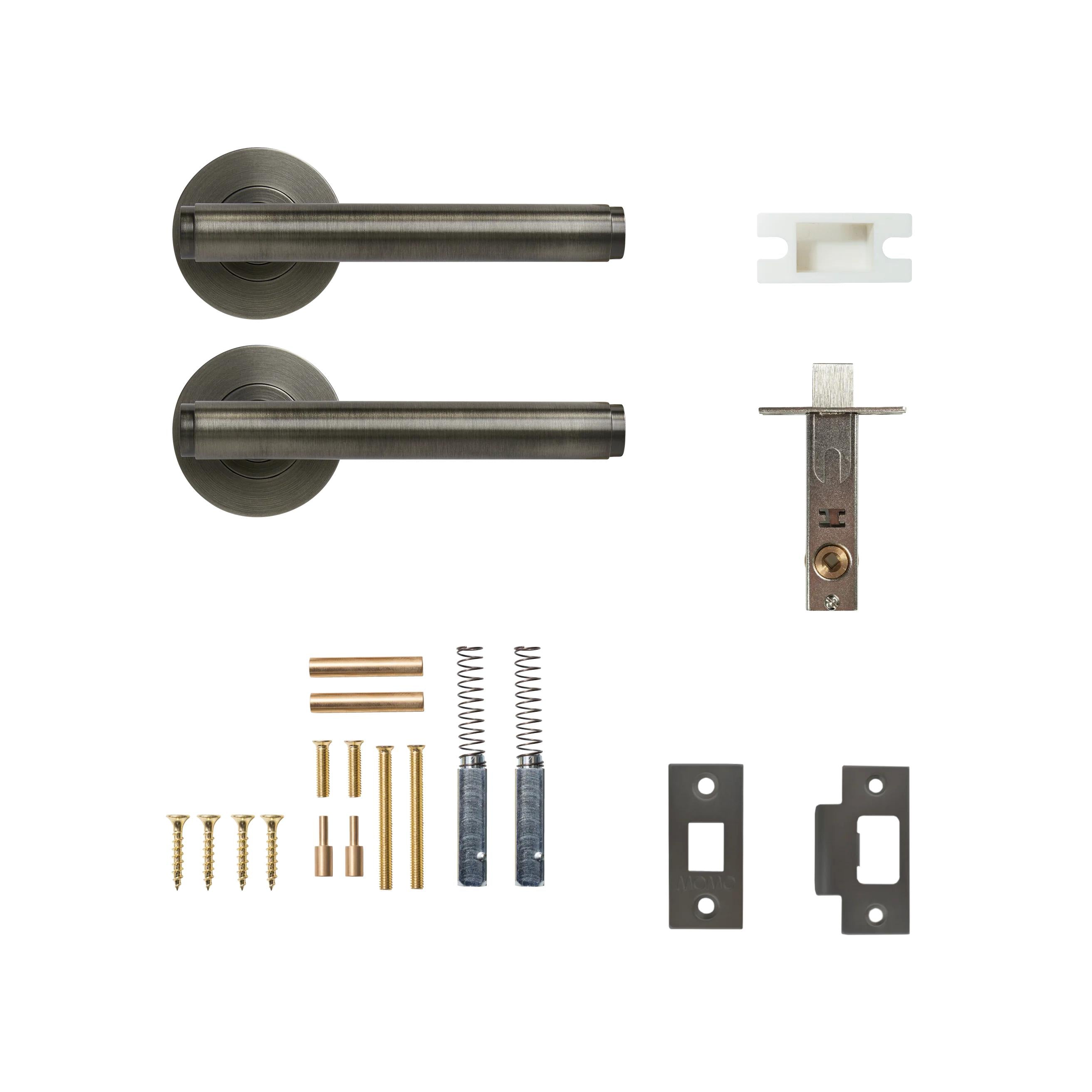 BELLEVUE PLAIN LEVER SOLID BRASS TUBULAR LATCH PASSAGE SET - GUNMETAL in Gun Metal