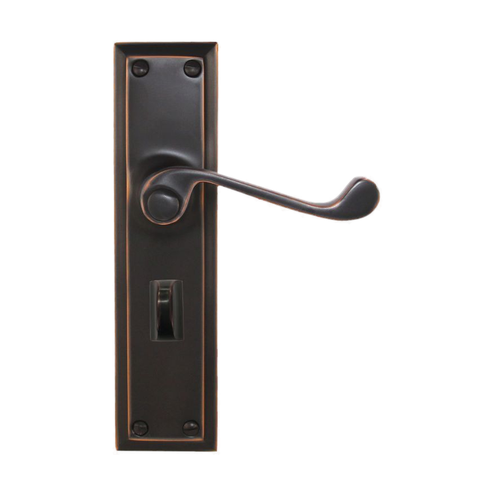Lever Latch Privacy Lock ATQ 200x50mm in Antique Copper