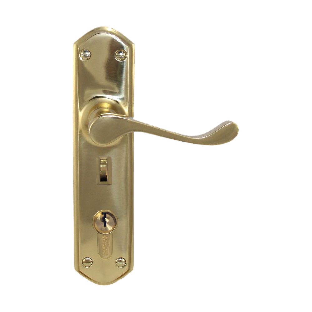 Lever Latch punched to suit myLOCK PB in Polished Brass
