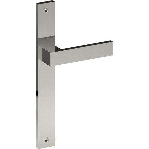 BAR Door Handle on B02 INTERNAL European Standard Backplate, Visible Fixing (Half Set) in Polished Stainless Steel