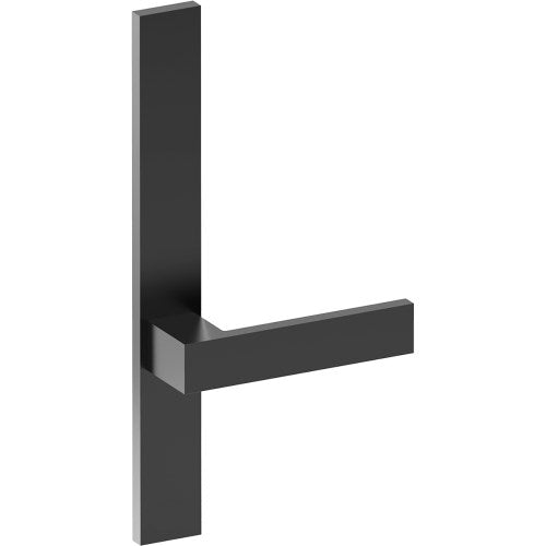 BAR Door Handle on B02 EXTERNAL Australian Standard Backplate, Concealed Fixing (Half Set) in Black Teflon