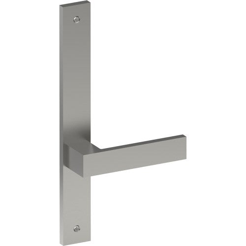 BAR Door Handle on B02 INTERNAL Australian Standard Backplate, Visible Fixing (Half Set) in Satin Stainless
