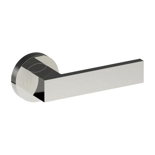 BAR Door Handles on Ø52mm Rose (Latch/Lock Sold Separately) in Polished Stainless Steel