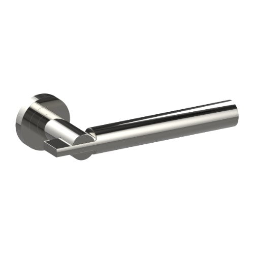 BRONN Door Handles on Ø52mm Rose (Latch/Lock Sold Separately) in Polished Stainless Steel
