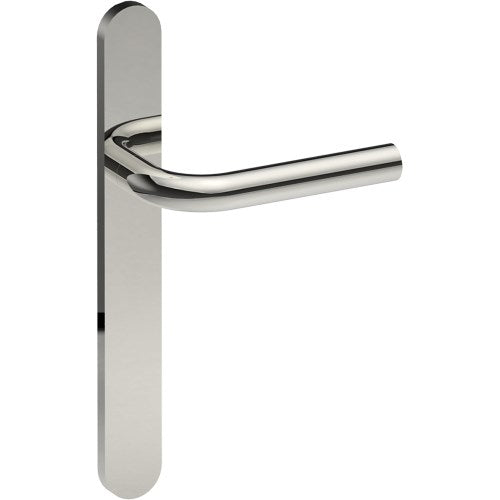 CAPRI Door Handle on B01 EXTERNAL European Standard Backplate, Concealed Fixing (Half Set) in Polished Stainless Steel