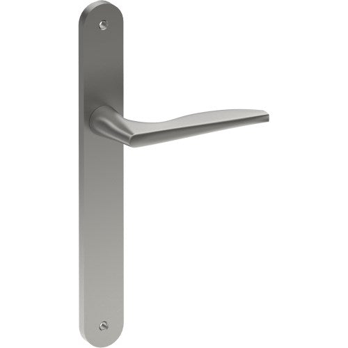 CASTILE Door Handle on B01 INTERNAL European Standard Backplate, Visible Fixing (Half Set) in Satin Stainless