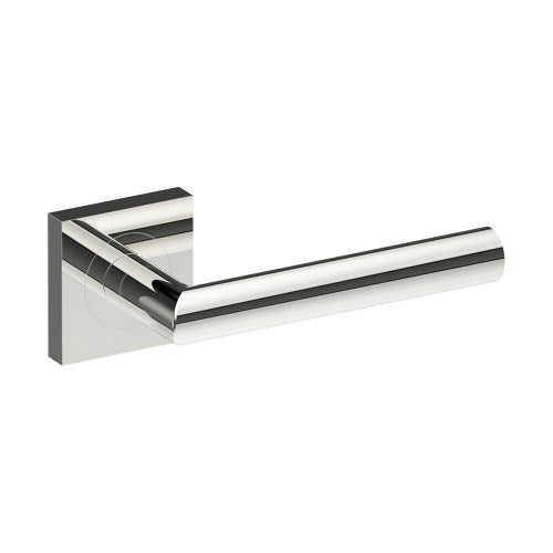 CETINA Door Handles on Square Rose Concealed Fix Rose (Latch/Lock Sold Seperately) in Polished Stainless Steel